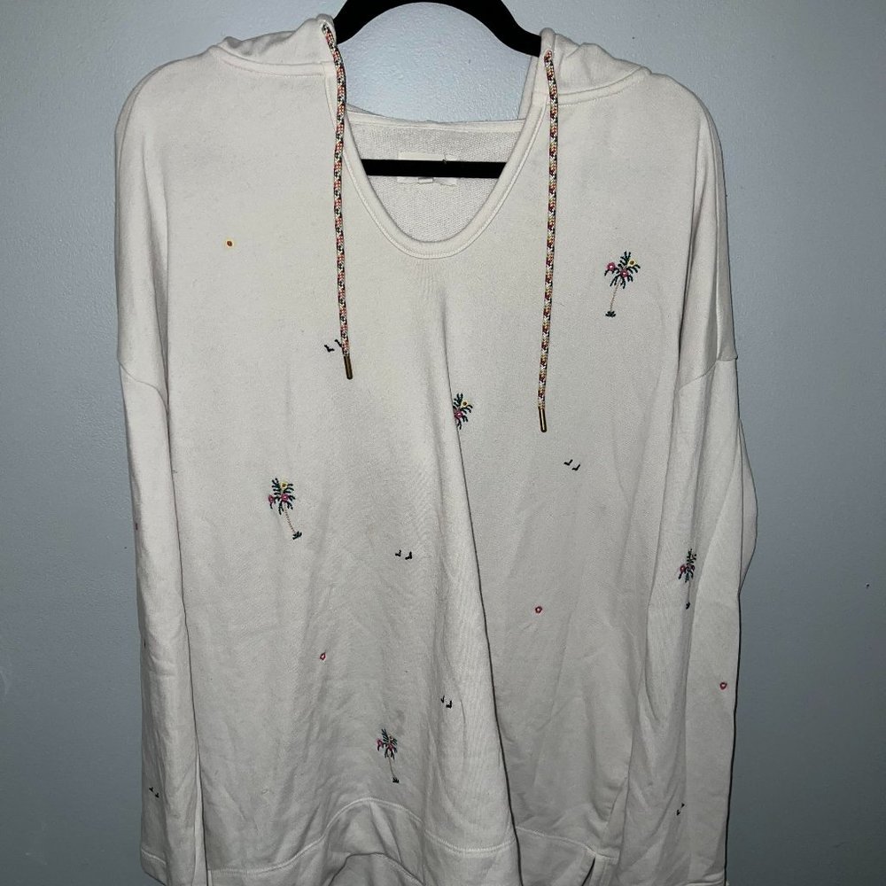 Lou&Grey Off White Embroidered Hoodie